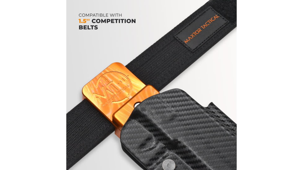Maxtor Tactical Alloy Competition Kydex OWB Holster, Canik METE SFX, Right, Carbon Fiber/Orange, ACHOR-SFX-CF