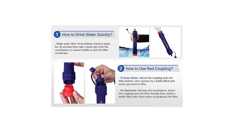Membrane Solutions Water Filter Straw II