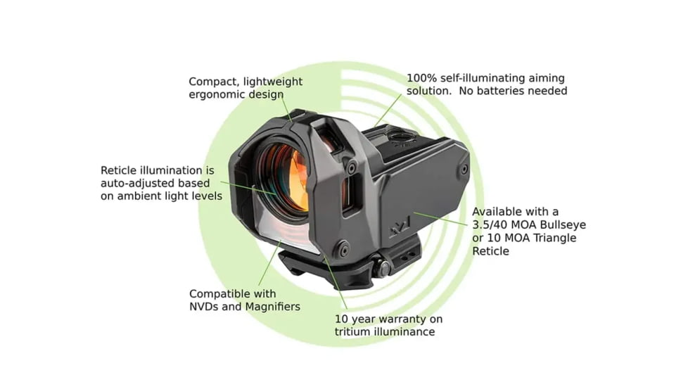 Meprolight M22 Reflex Red Dot Sight, 1x28mm, Triangle 10 MOA, Amber, 56224110