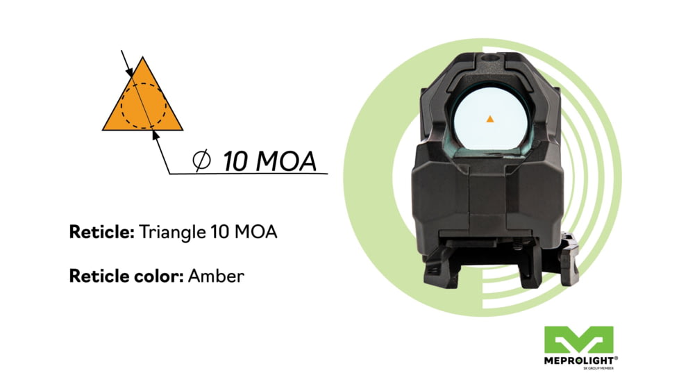 Meprolight M22 Reflex Red Dot Sight, 1x28mm, Triangle 10 MOA, Amber, 56224110