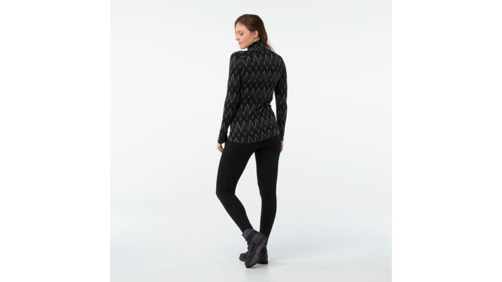 Smartwool Merino 250 Baselayer Pattern 1/4 Zip-Women's, Black-Charcoal H, Extra Small, SW0NP222A41-XS