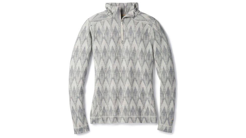 Smartwool Merino 250 Baselayer Pattern 1/4 Zip-Women's, Light Gray-Moonbeam Heather, Large, SW0NP222A42-L