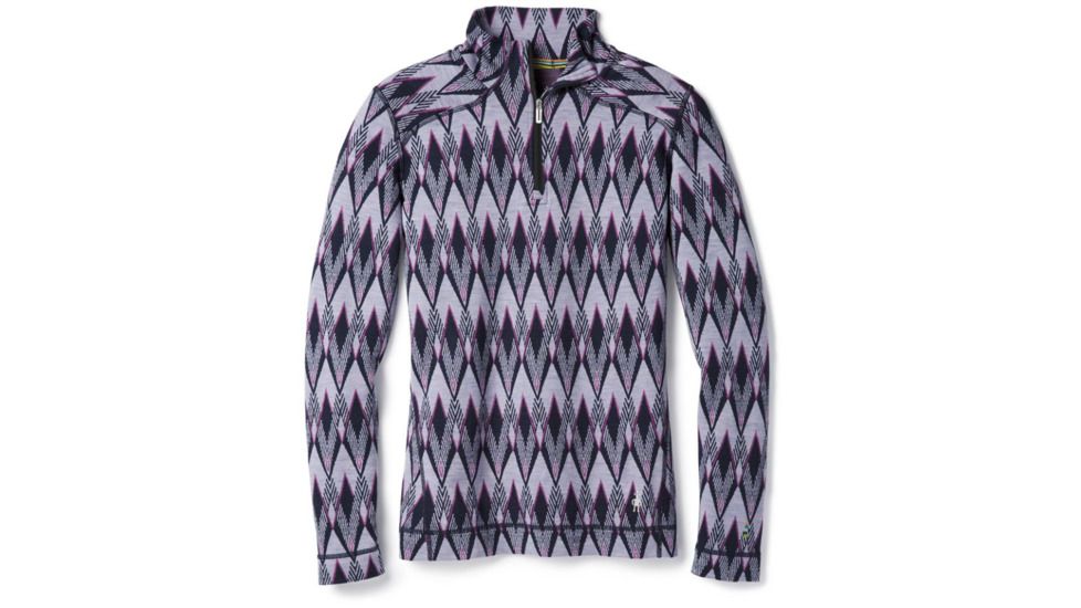 Smartwool Merino 250 Baselayer Pattern 1/4 Zip-Women's, Purple Mist, Extra Small, SW0NP222A26-XS