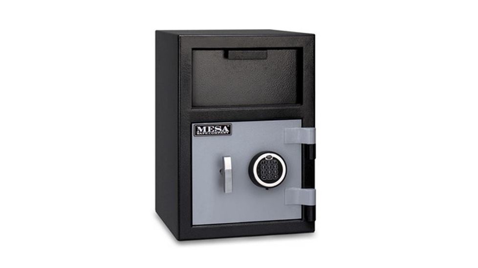 Mesa Safes Depository Safe,0.8 cu ft,8.75x13.75x11in,Combination Lock,Two-Tone Black/Grey MFL2014C