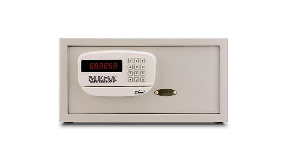 Mesa Safes Hotel Safe,1.2 cu ft,8.875x17.75x12.625in,Electronic Lock,Keyed Alike,Cream MHRC916E-WHTKA