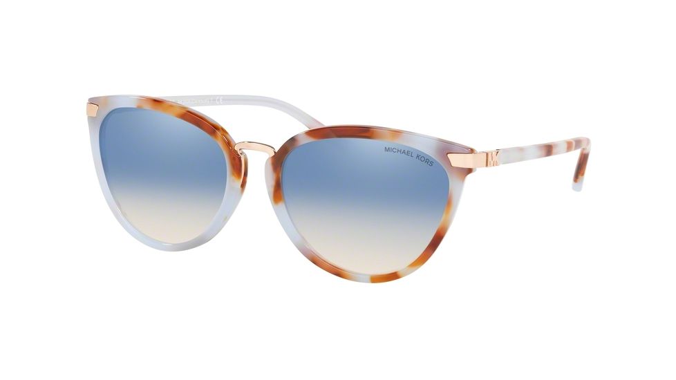 Michael Kors CLAREMONT MK2103 Progressive Prescription Sunglasses, 56mm, Shore Blue Tortoise, MK2103-3710V6-56-PRO
