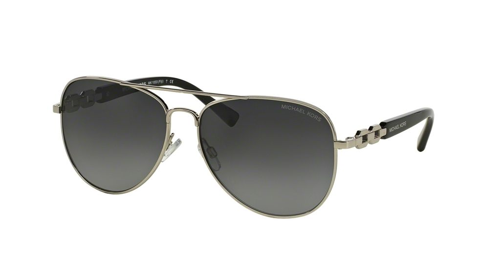 Michael Kors FIJI MK1003 Sunglasses 1001T3-58 - Silver Frame, Grey Gradient Polarized Lenses