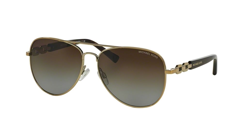 Michael Kors FIJI MK1003 Sunglasses 1004T5-58 - Gold Frame, Brown Gradient Polarized Lenses