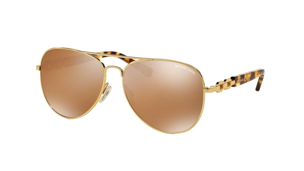 Michael Kors FIJI MK1003 Sunglasses 10242T-58 - , Gold Mirror Polarized Lenses