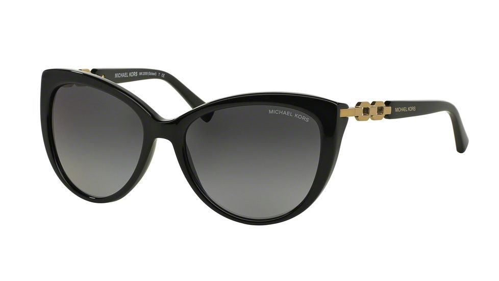 Michael Kors GSTAAD MK2009 Sunglasses 3005T3-56 - Black Frame, Grey Gradient Polarized Lenses
