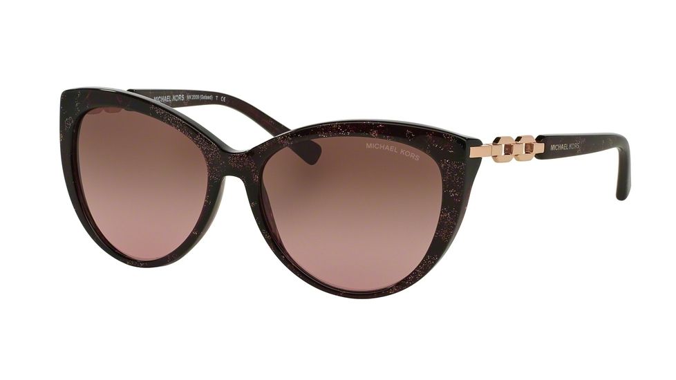 Michael Kors GSTAAD MK2009 Sunglasses 304014-56 - Pink Sparkle Frame, Brown Rose Gradient Lenses