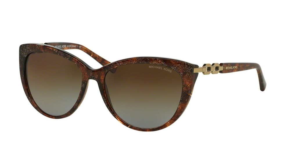 Michael Kors GSTAAD MK2009 Sunglasses 4041T5-56 - Brown Sparkle Frame, Brown Gradient Polarized Lenses