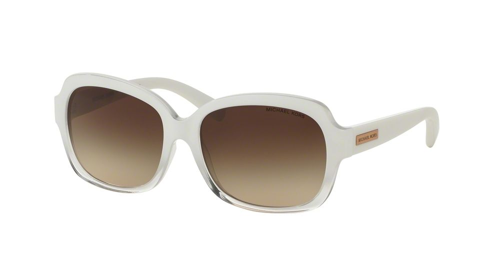 Michael Kors MITZI III MK6037 Sunglasses 312613-57 - White Clear Gradient Frame, Smoke Gradient Lenses