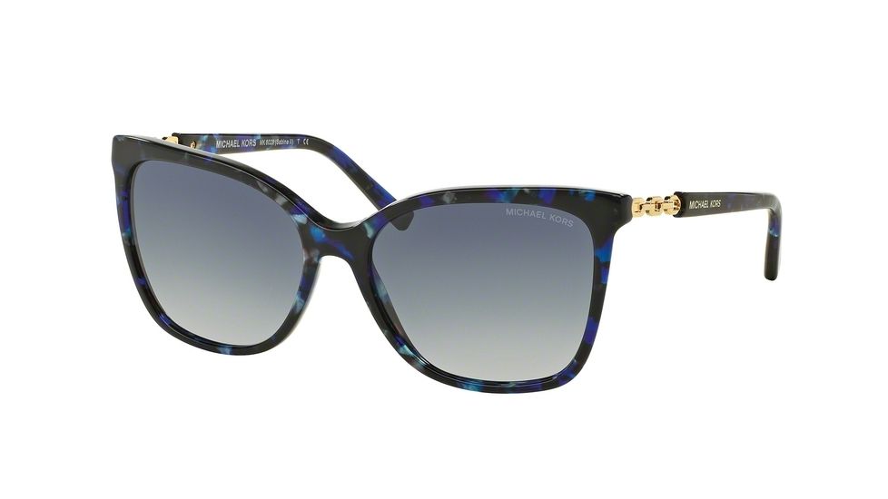 Michael Kors MK 6029 MK6029 Sunglasses 31094L-56 - Blue Tortoise/gold Frame, Blue Gradient Lenses