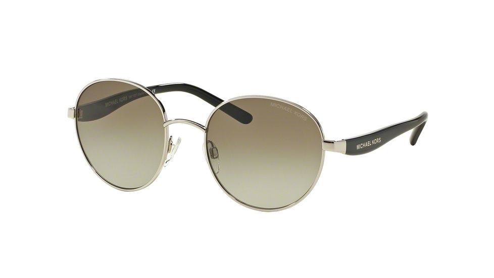 Michael Kors SADIE III MK1007 Sunglasses 10018E-52 - Silver / Black Frame, Green Gradient Lenses