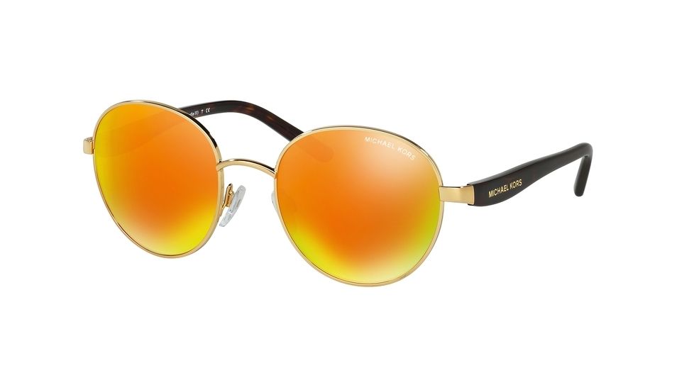 Michael Kors SADIE III MK1007 Sunglasses 10246Q-52 - Gold/Tortoise Frame, Orange Mirror Lenses