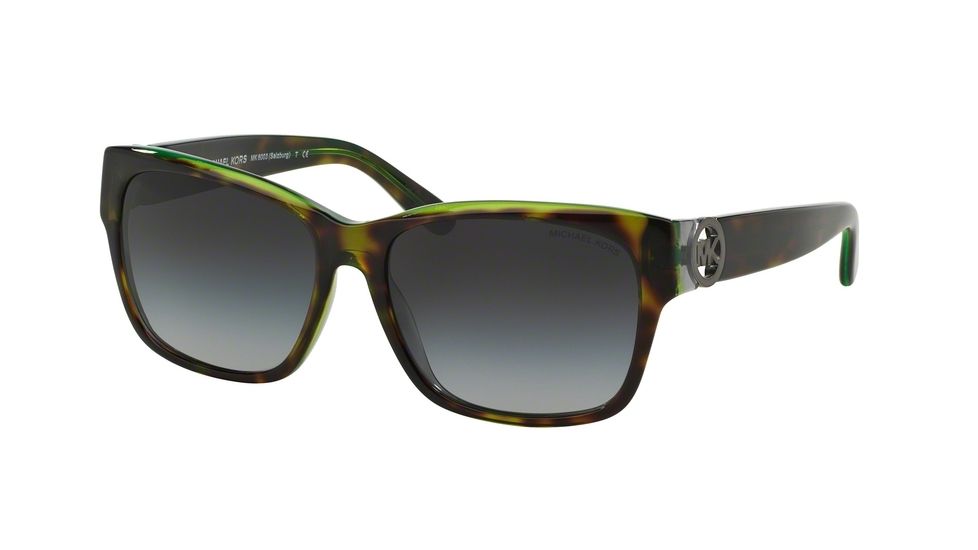 Michael Kors SALZBURG MK6003 Sunglasses 300211-58 - Tortoise/Green/Grey Frame, Grey Gradient Lenses