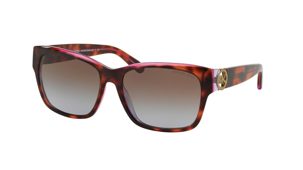 Michael Kors SALZBURG MK6003 Sunglasses 300368-58 - Tortoise/Pink/Purple Frame, Brown Purple Gradient Lenses