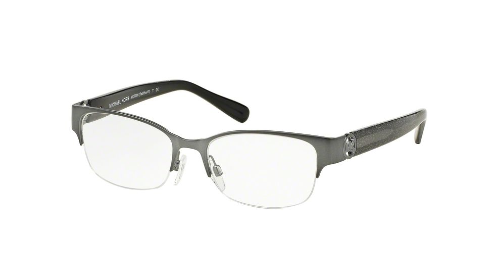 Michael Kors TABITHA VI MK7006 Eyeglass Frames 1075-50 - Satin Gunmetal/black Glitter Frame