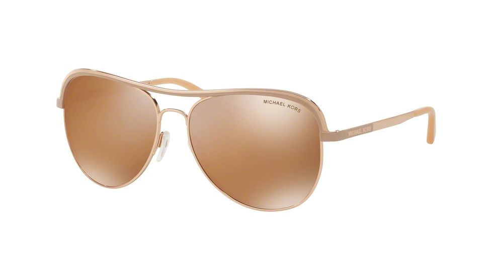 Michael Kors VIVIANNA I MK1012 Single Vision Prescription Sunglasses MK1012-11072T-58 - Lens Diameter 58 mm, Frame Color Rose Gold/Taupe