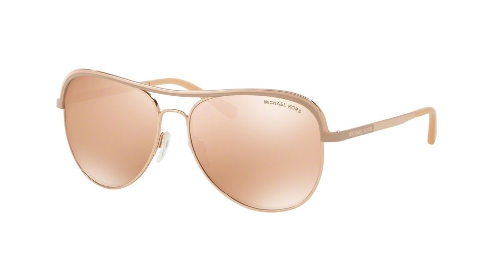 Michael Kors VIVIANNA I MK1012 Single Vision Prescription Sunglasses MK1012-1107R1-58 - Lens Diameter 58 mm, Frame Color Rose Gold/Taupe