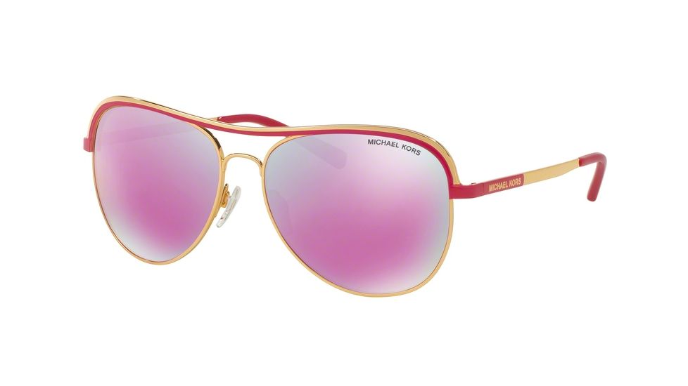 Michael Kors VIVIANNA I MK1012 Single Vision Prescription Sunglasses MK1012-11104X-58 - Lens Diameter 58 mm, Frame Color Gold/fuschia