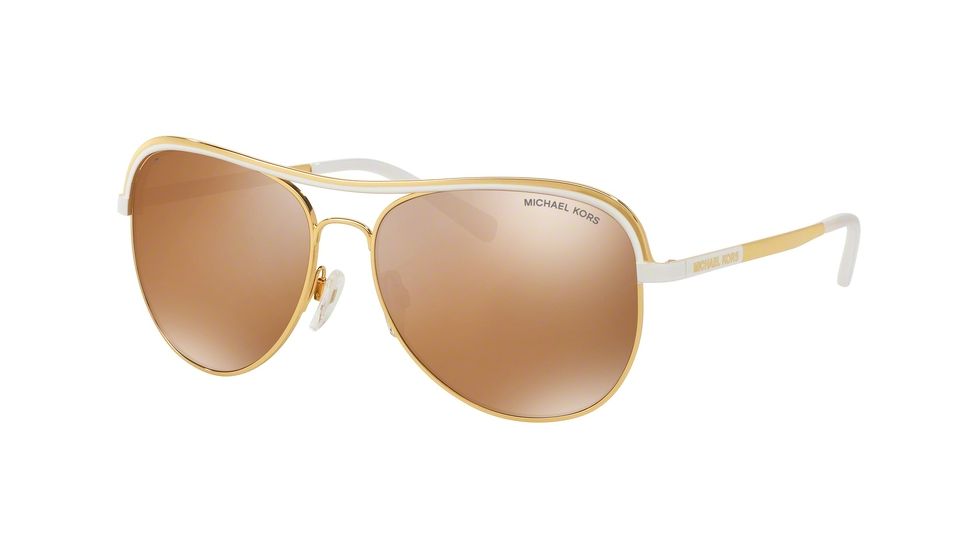 Michael Kors VIVIANNA I MK1012 Single Vision Prescription Sunglasses MK1012-11122T-58 - Lens Diameter 58 mm, Frame Color Gold White