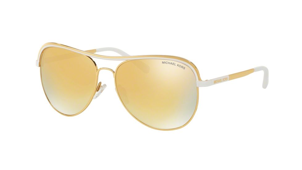 Michael Kors VIVIANNA I MK1012 Single Vision Prescription Sunglasses MK1012-11127P-58 - Lens Diameter 58 mm, Frame Color Gold White