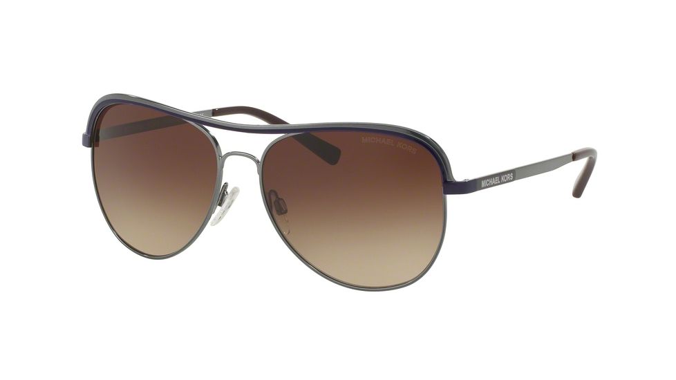 Michael Kors VIVIANNA I MK1012 Single Vision Prescription Sunglasses MK1012-113313-58 - Lens Diameter 58 mm, Frame Color Gunmetal Purple