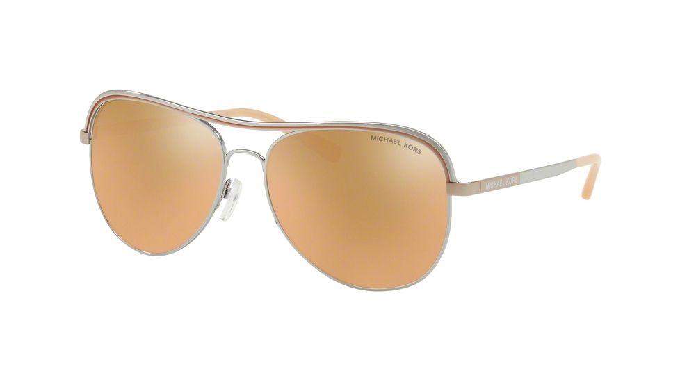 Michael Kors VIVIANNA I MK1012 Single Vision Prescription Sunglasses, 58mm, Shiny Silver, MK1012-11535A-58-SV