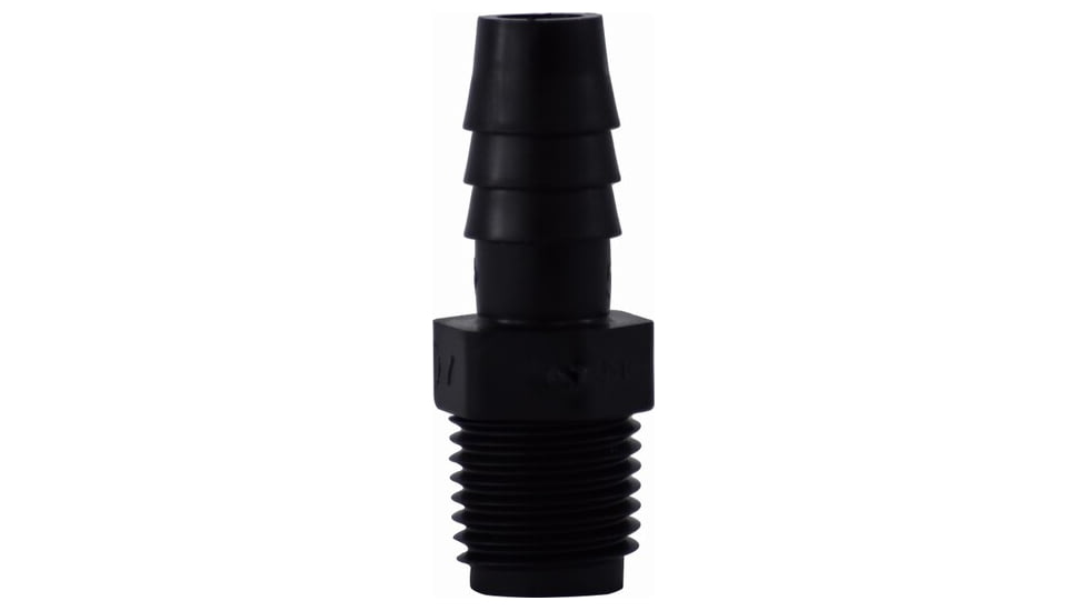 Midland Metal Polyethylene Male Pipe x Barb Union 1/4in x 3/8in., 33-012B