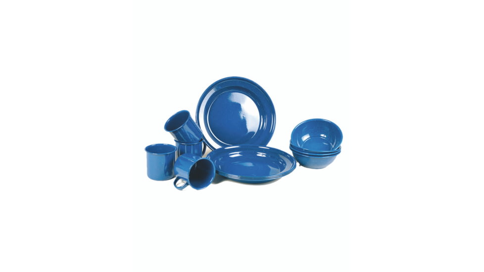 MIL-TEC 12-Piece Enamelled Dish Set, Blue, 14678000