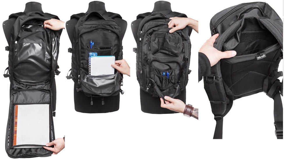 MIL-TEC Ranger Assault Pack, 100% Polyester, Polyvinylchloride coated, Green/Black, 20L, 14002101