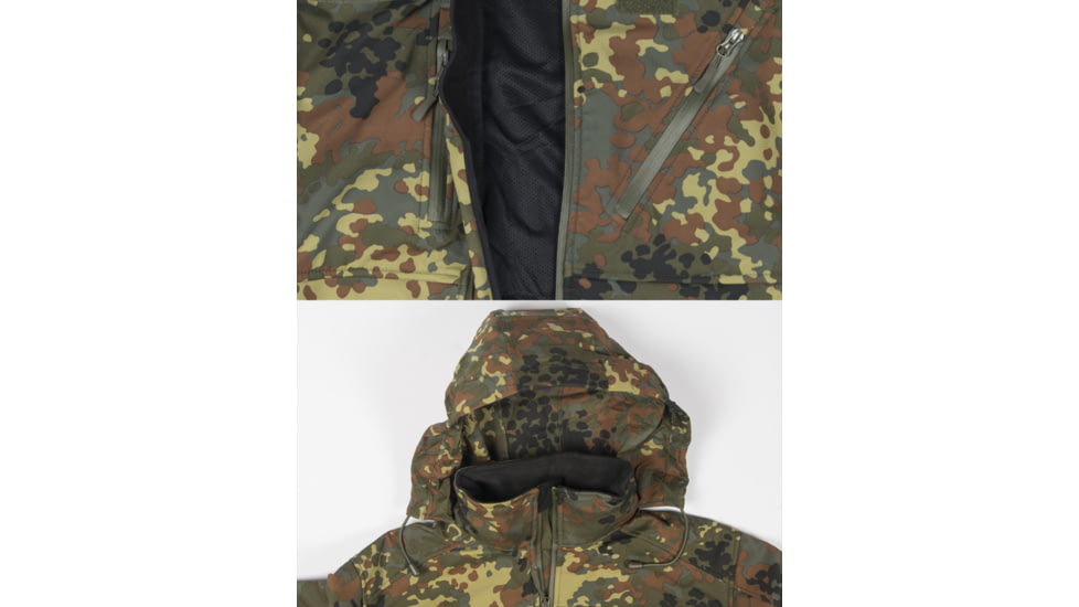 MIL-TEC Softshell Jacket - Mens, Flecktarn Camo, Extra Large, 10864021-905