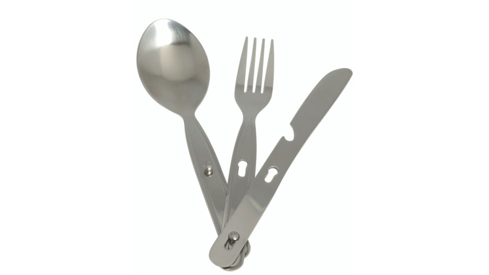 MIL-TEC 3-Piece Stainless Steel Camping Eating Utensil