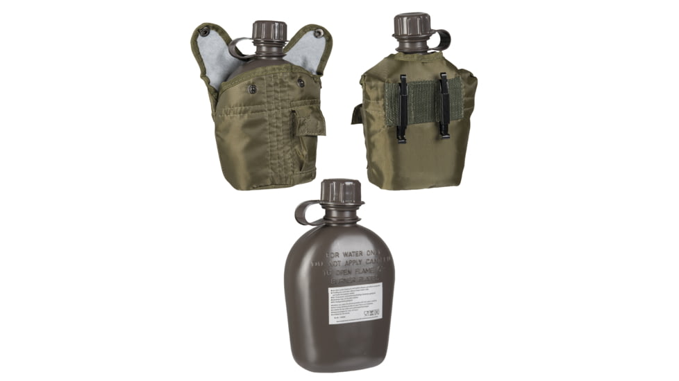 MIL-TEC Plastic Canteen w/Cover, Olive Drab, 14505001