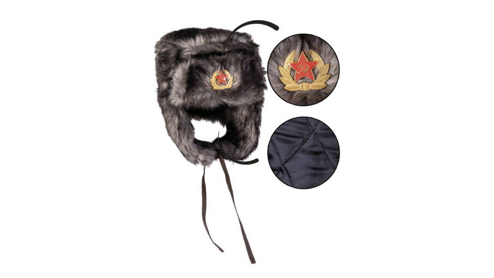 MIL-TEC Shapka Winter Hat, Black, Small, 12104002-902