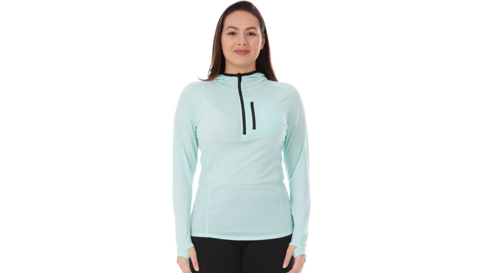 Minus33 Merino Wool Clothing Microweight - Womens Wool 1/4 Zip Sun Hoodie Woolverino, woolverino-womens-micro-1-4-zip-hoodie