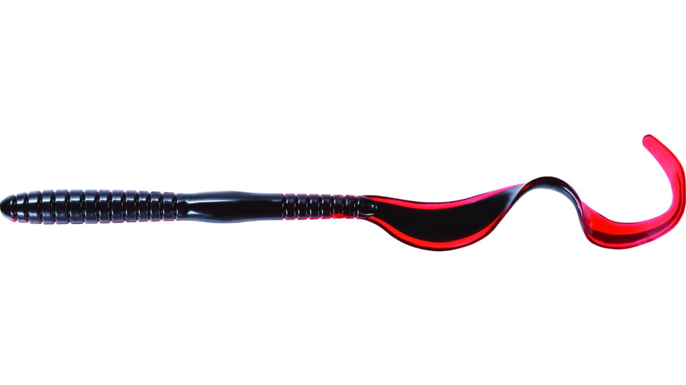 Mister Twister Hang 10, 10in Worm Red Black Core 10/Pack, HT10-93