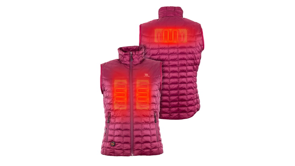 Mobile Warming 7.4V Heated Back Country Vest - Womens, Burgundy, Large, MWWV04310420