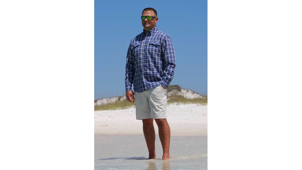 Mojo Sportswear Company Coastal Plaid Shirt Long Sleeve - Mens, Nautical Navy, Large, NTCN - L - CPLS LS