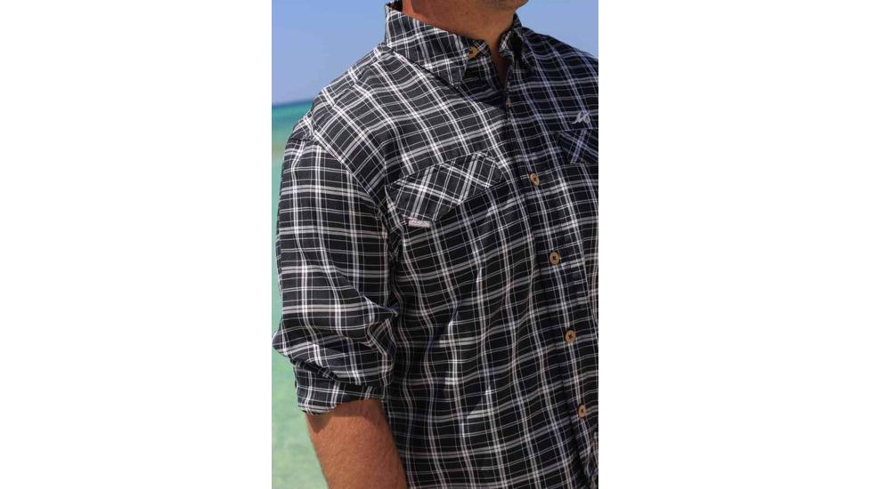 Mojo Sportswear Company Coastal Plaid Shirt Long Sleeve - Mens, Octopus Ink, 2XL, OCTIN - XXL - CPLS LS