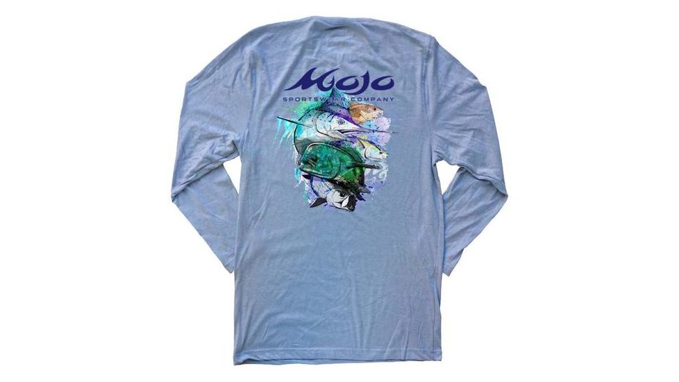 Mojo Sportswear Company Trophy Montage Tee Long Sleeve - Mens, Heron Blue, Large Heron Blue - L - Mojo Trophy Montage Tee LS