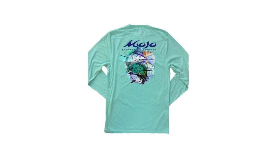 Mojo Sportswear Company Trophy Montage Tee Long Sleeve - Mens, Tidewater, Large Tidewater - L - Mojo Trophy Montage Tee LS