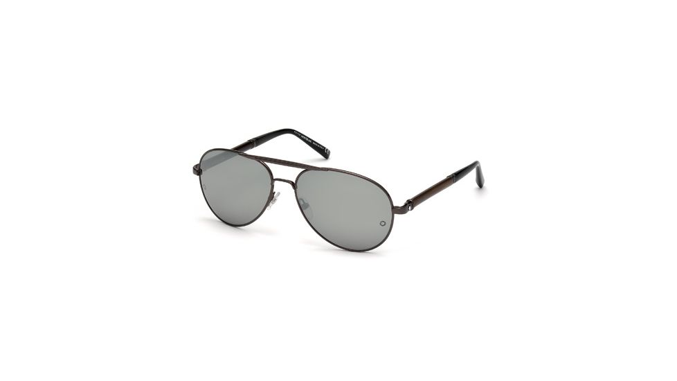 Mont Blanc MB458S Sunglasses - Shiny Gun Metal Frame Color