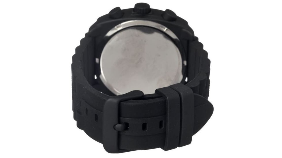 MOS Mens Berlin Strap Watch w/Day and Date Black Bezel, Black/Tonneau-shaped Case, Black/analog Dial, Red Hands MOSBN103