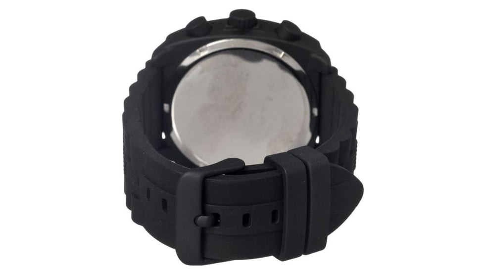 MOS Mens Berlin Strap Watch w/Day and Date Black Bezel, Black/Tonneau-shaped Case, White/analog Dial, Red Hands MOSBN101