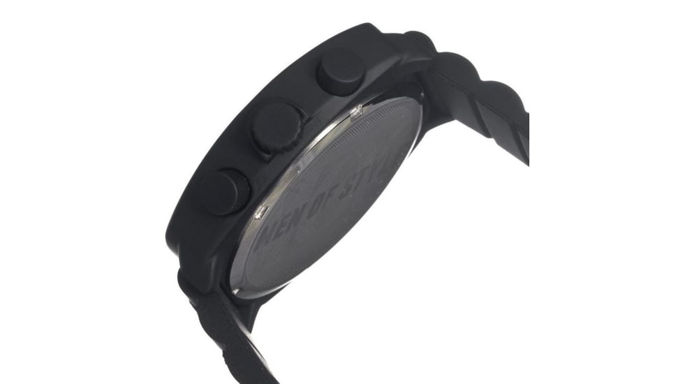 MOS Mens Berlin Strap Watch w/Day and Date Black Bezel, Black/Tonneau-shaped Case, White/analog Dial, Red Hands MOSBN101