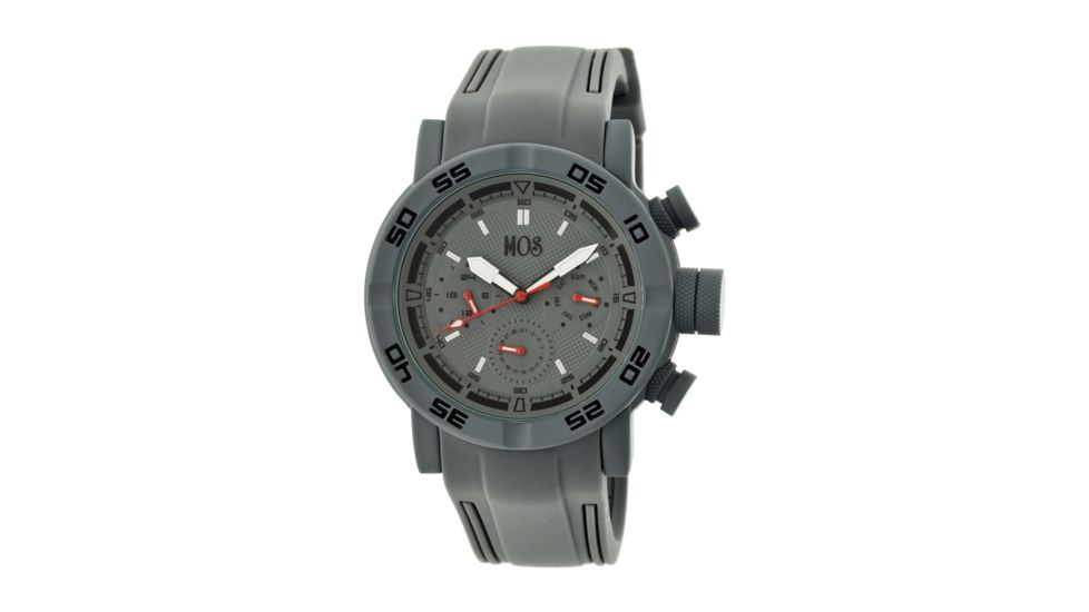 MOS MB103 Melbourne Mens Watch, 48mm, Grey Strap, Grey Dial MOSMB103