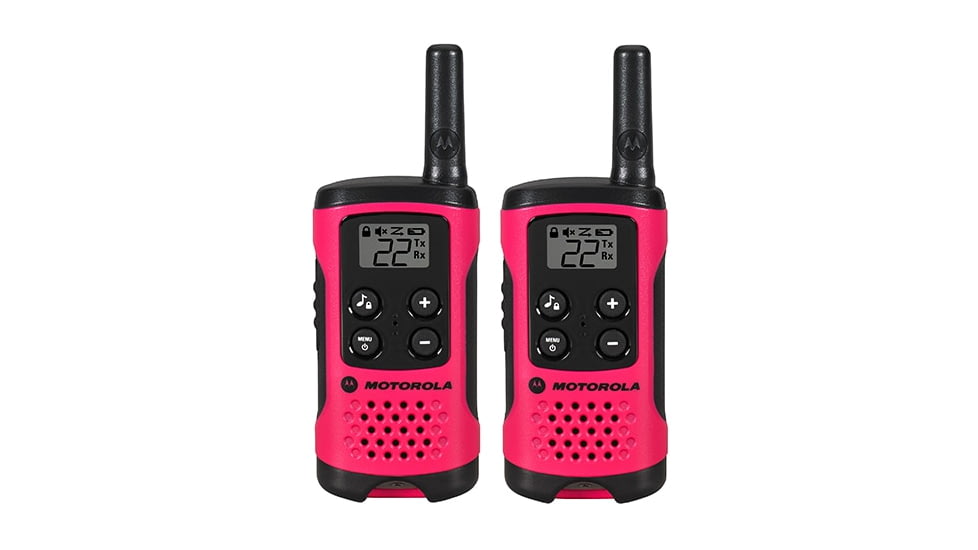 Motorola T107 Alkaline 2 Way Radio, Pack of 2, Neon Pink, T107